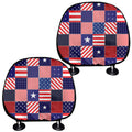 American Patriotic Patchwork Print Car Headrest Covers