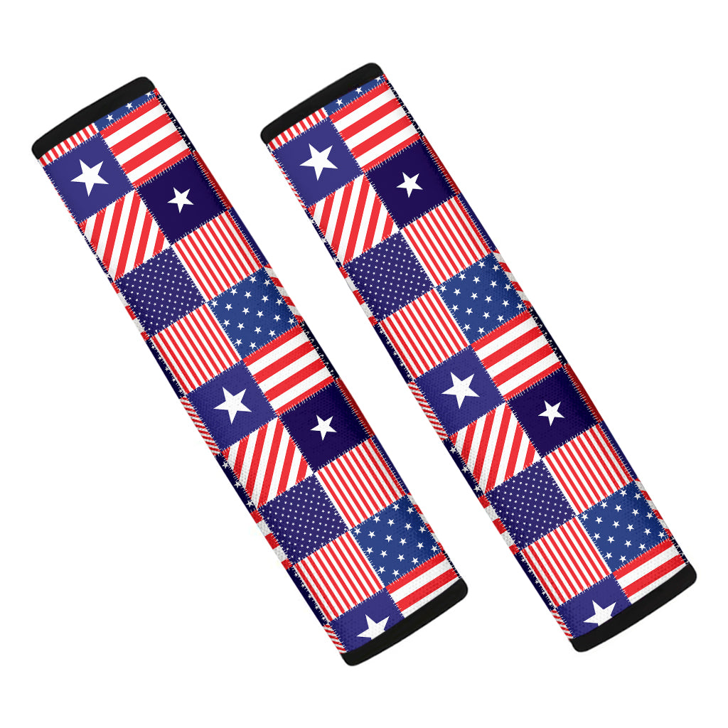 American Patriotic Patchwork Print Car Seat Belt Covers