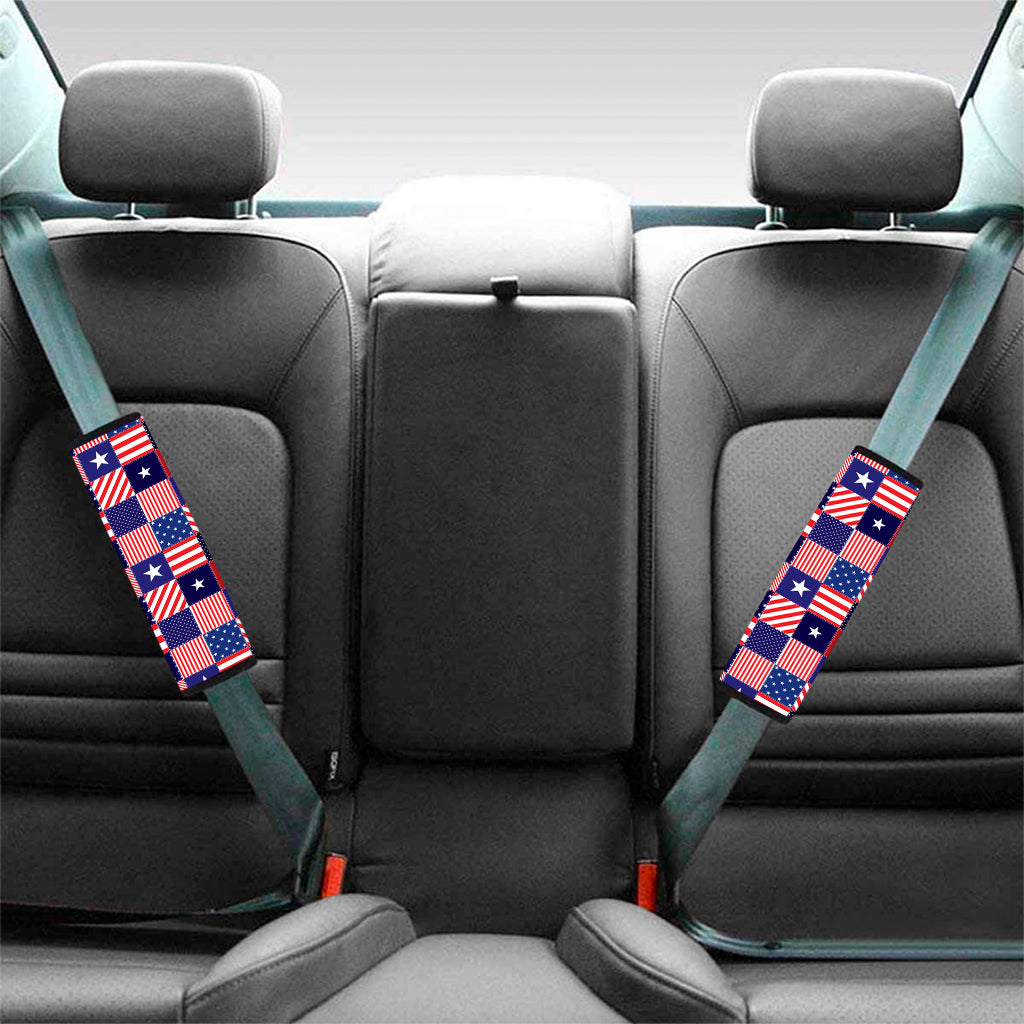 American Patriotic Patchwork Print Car Seat Belt Covers