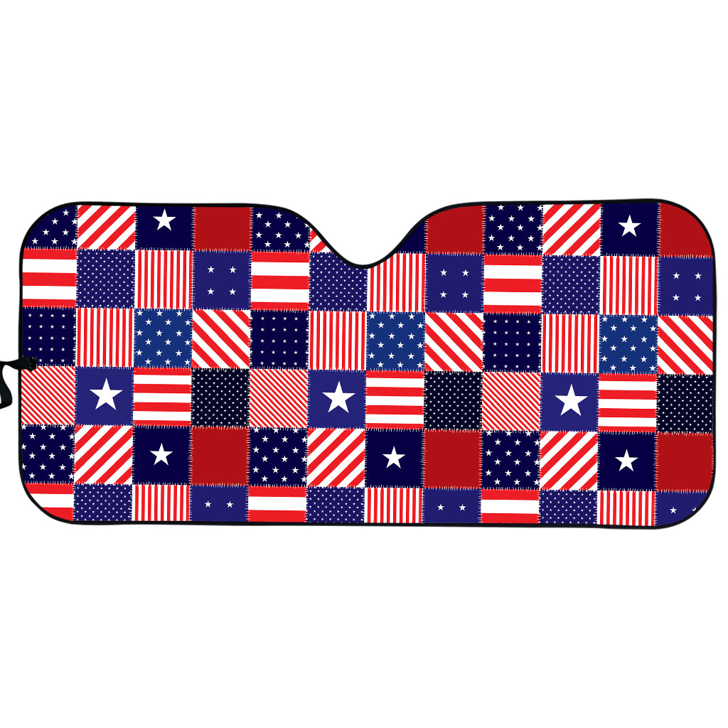 American Patriotic Patchwork Print Car Sun Shade