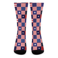 American Patriotic Patchwork Print Crew Socks