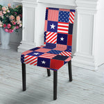 American Patriotic Patchwork Print Dining Chair Slipcover
