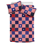 American Patriotic Patchwork Print Duvet Cover Bedding Set