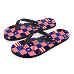 American Patriotic Patchwork Print Flip Flops