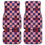 American Patriotic Patchwork Print Front and Back Car Floor Mats