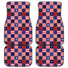 American Patriotic Patchwork Print Front and Back Car Floor Mats