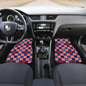 American Patriotic Patchwork Print Front Car Floor Mats