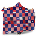 American Patriotic Patchwork Print Hooded Blanket