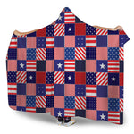 American Patriotic Patchwork Print Hooded Blanket