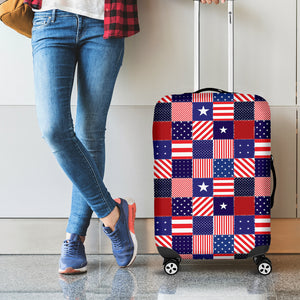 American Patriotic Patchwork Print Luggage Cover