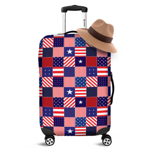 American Patriotic Patchwork Print Luggage Cover