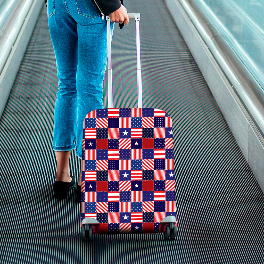 American Patriotic Patchwork Print Luggage Cover