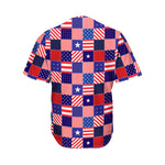 American Patriotic Patchwork Print Men's Baseball Jersey