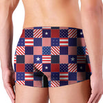 American Patriotic Patchwork Print Men's Boxer Briefs