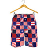 American Patriotic Patchwork Print Men's Shorts