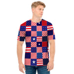 American Patriotic Patchwork Print Men's T-Shirt