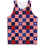 American Patriotic Patchwork Print Men's Tank Top