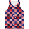 American Patriotic Patchwork Print Men's Tank Top