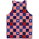 American Patriotic Patchwork Print Men's Tank Top