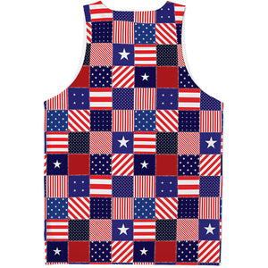 American Patriotic Patchwork Print Men's Tank Top