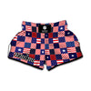 American Patriotic Patchwork Print Muay Thai Boxing Shorts