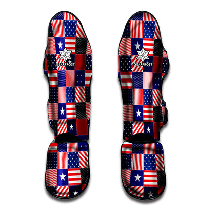 American Patriotic Patchwork Print Muay Thai Shin Guard