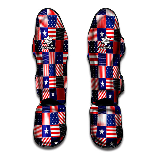 American Patriotic Patchwork Print Muay Thai Shin Guard