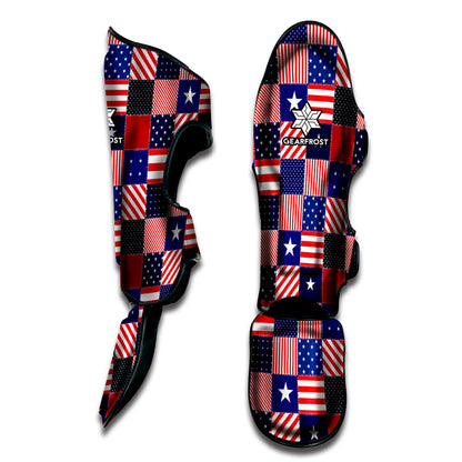 American Patriotic Patchwork Print Muay Thai Shin Guard