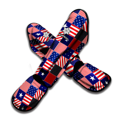 American Patriotic Patchwork Print Muay Thai Shin Guard