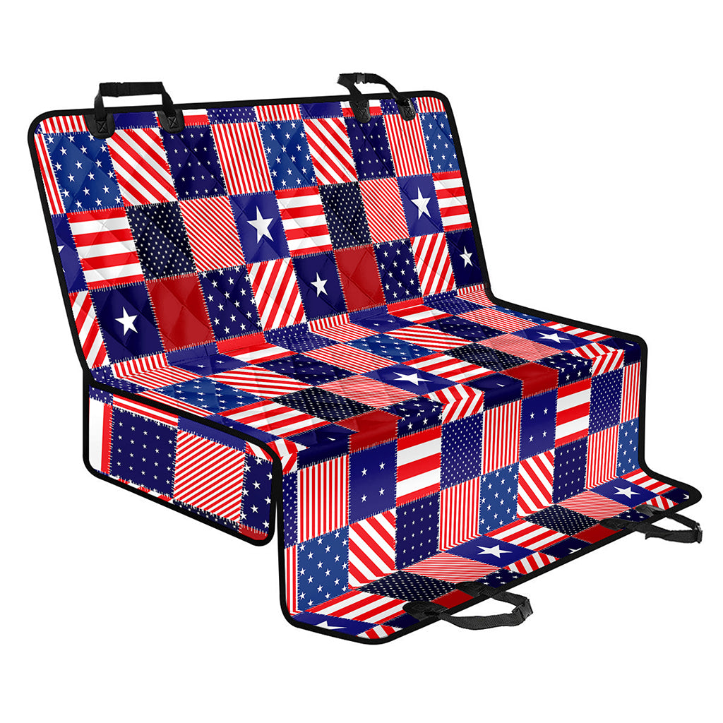 American Patriotic Patchwork Print Pet Car Back Seat Cover