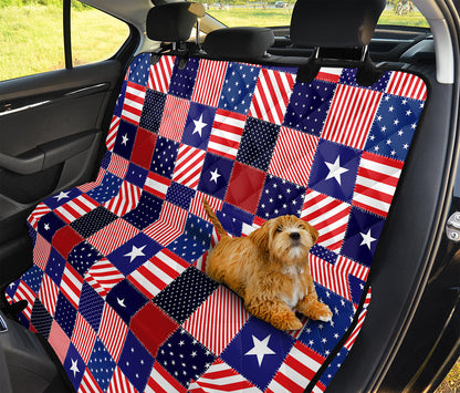 American Patriotic Patchwork Print Pet Car Back Seat Cover