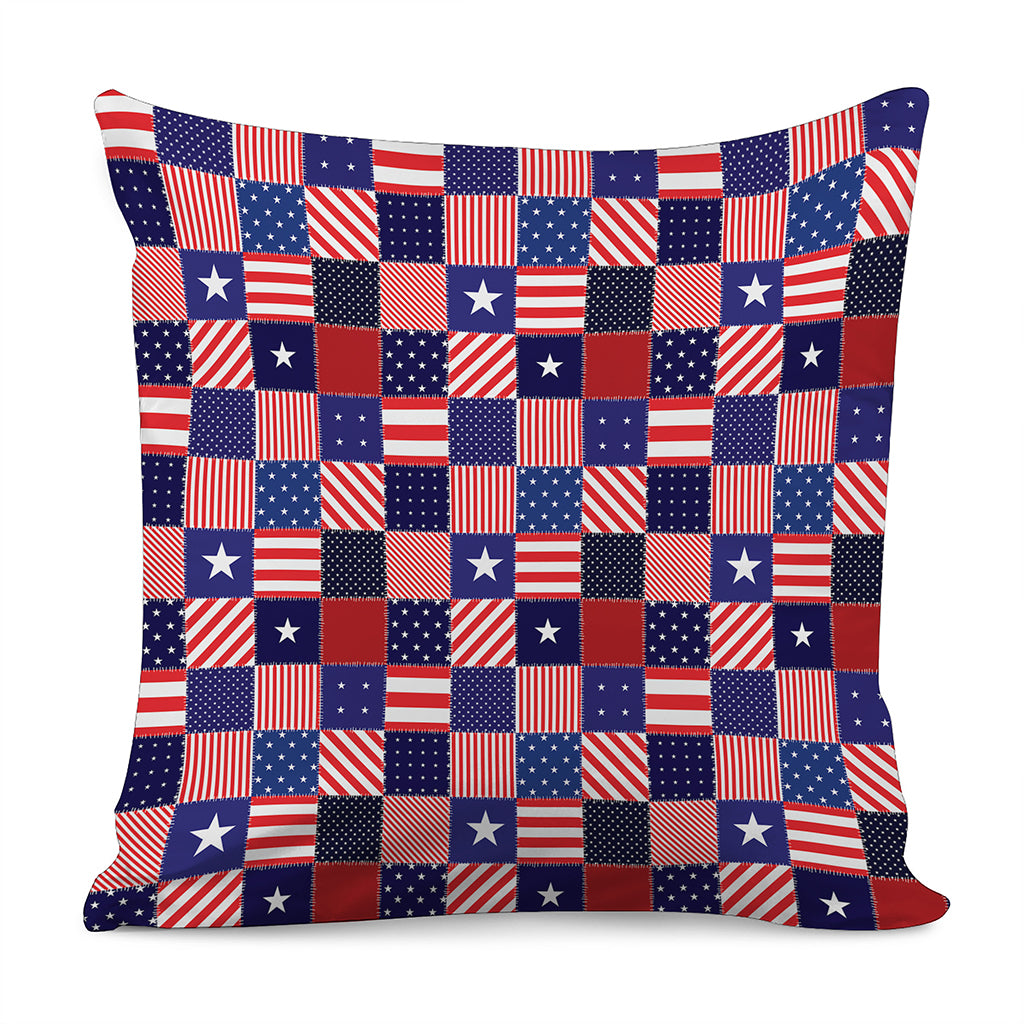 American Patriotic Patchwork Print Pillow Cover