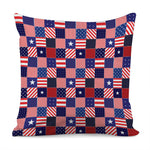 American Patriotic Patchwork Print Pillow Cover