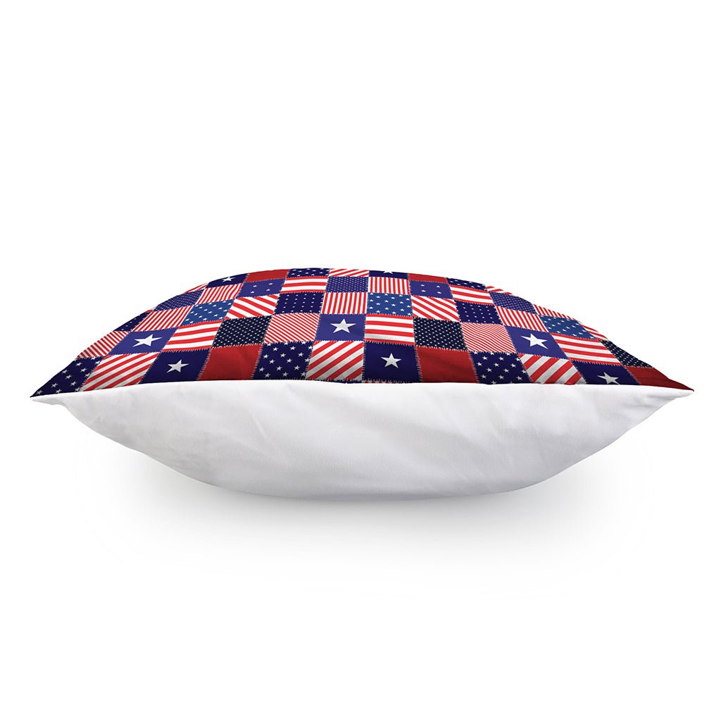American Patriotic Patchwork Print Pillow Cover