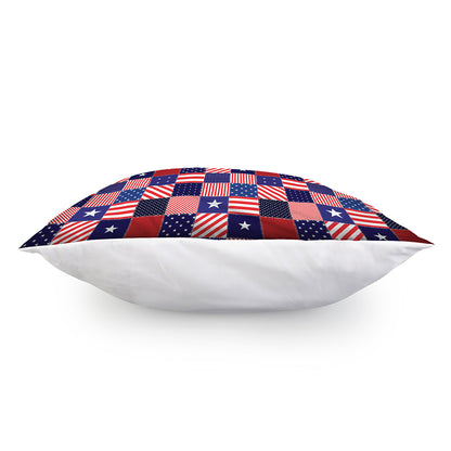 American Patriotic Patchwork Print Pillow Cover