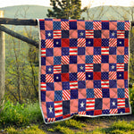 American Patriotic Patchwork Print Quilt