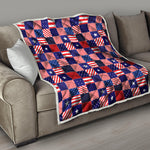American Patriotic Patchwork Print Quilt