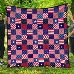 American Patriotic Patchwork Print Quilt