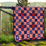 American Patriotic Patchwork Print Quilt