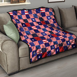 American Patriotic Patchwork Print Quilt