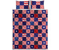 American Patriotic Patchwork Print Quilt Bed Set