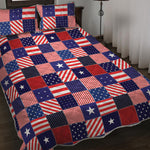 American Patriotic Patchwork Print Quilt Bed Set