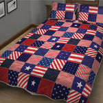 American Patriotic Patchwork Print Quilt Bed Set