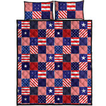 American Patriotic Patchwork Print Quilt Bed Set