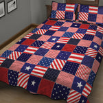 American Patriotic Patchwork Print Quilt Bed Set