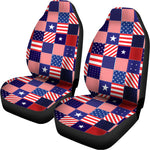 American Patriotic Patchwork Print Universal Fit Car Seat Covers