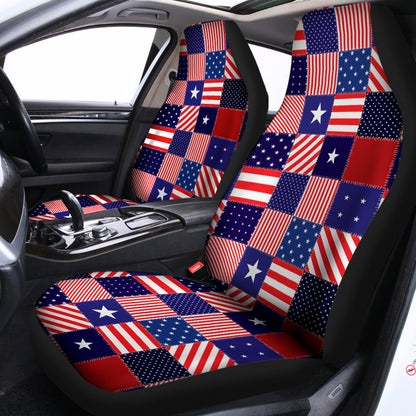 American Patriotic Patchwork Print Universal Fit Car Seat Covers