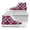 American Patriotic Patchwork Print White High Top Shoes