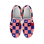 American Patriotic Patchwork Print White Slip On Shoes