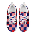 American Patriotic Patchwork Print White Sneakers